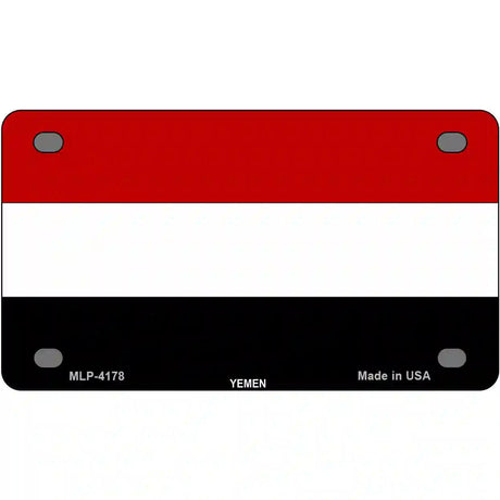 Yemen Flag Metal Novelty License Plate 4" x 2.2" (MLP)