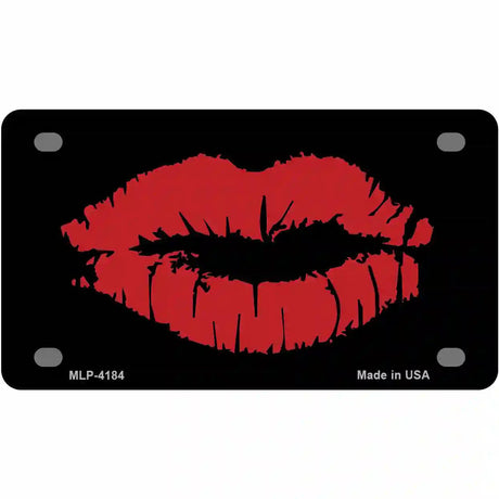 Full Red Lips Metal Novelty License Plate 4" x 2.2" (MLP)