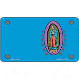 Virgin Mary Blue Metal Novelty License Plate 4" x 2.2" (MLP)
