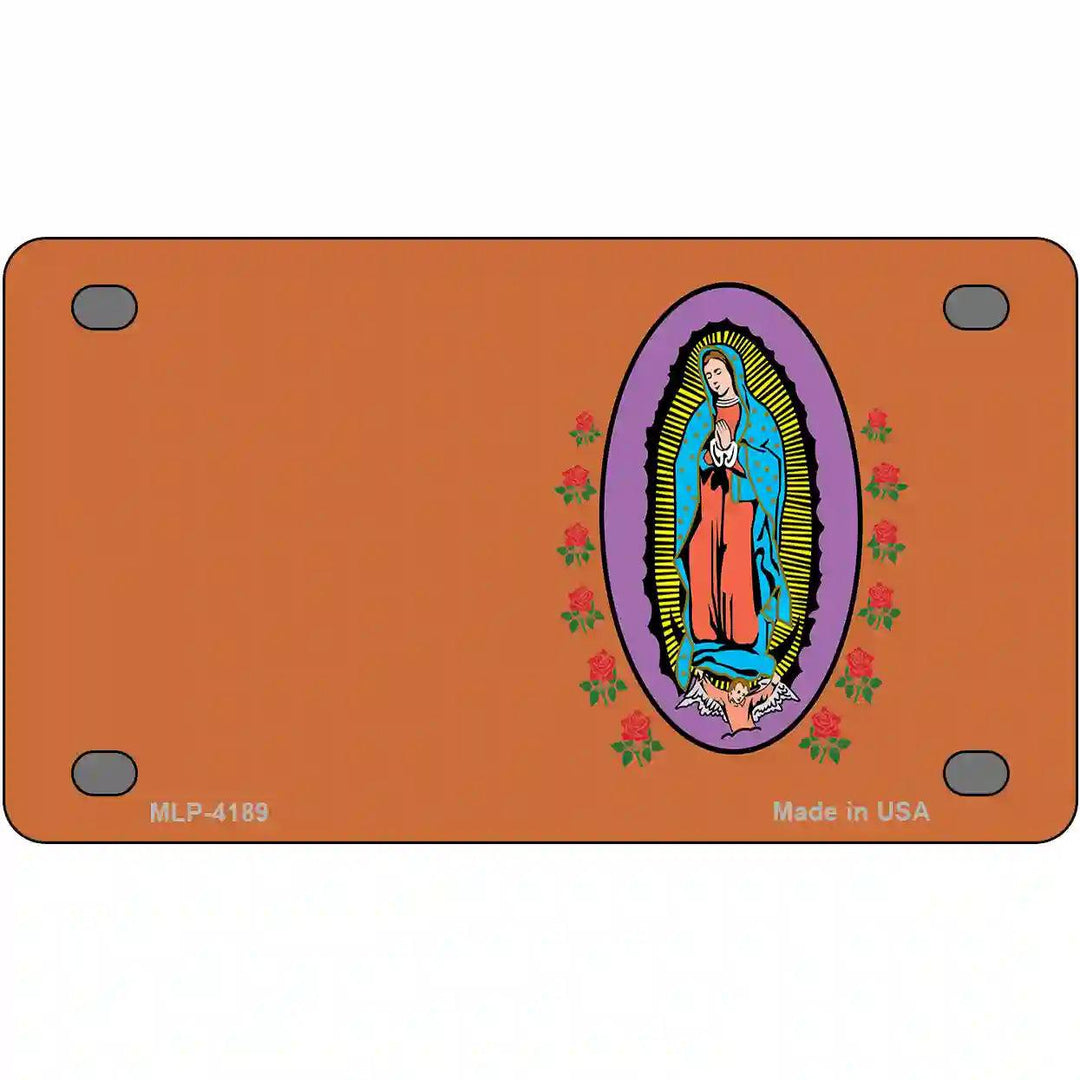 Virgin Mary Copper Metal Novelty License Plate 4" x 2.2" (MLP)