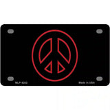 Red Peace Sign Metal Novelty License Plate 4" x 2.2" (MLP)