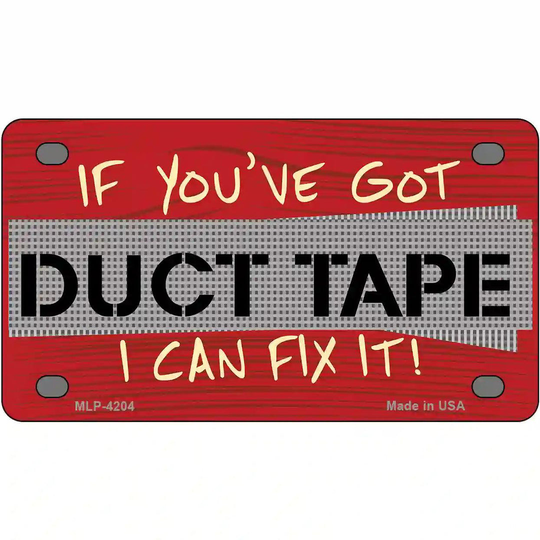 Duct Tape Metal Novelty License Plate 4" x 2.2" (MLP)
