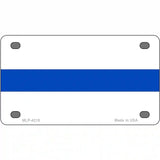 Thin Blue Line White Metal Novelty License Plate 4" x 2.2" (MLP)