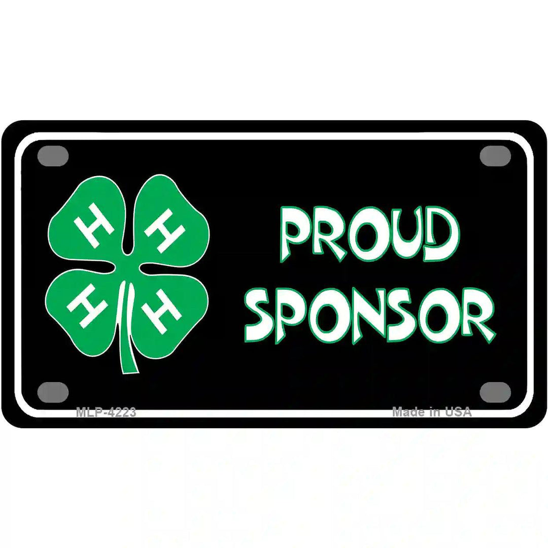 4-H Proud Sponsor Metal Novelty License Plate 4" x 2.2" (MLP)