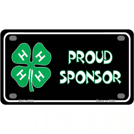 4-H Proud Sponsor Metal Novelty License Plate 4" x 2.2" (MLP)