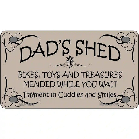 Dads Shed Metal Novelty License Plate 4" x 2.2" (MLP)