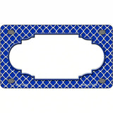 Blue White Quatrefoil Center Scallop Metal Novelty License Plate 4" x 2.2" (MLP)
