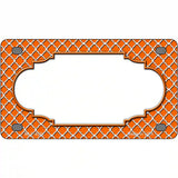 Orange White Quatrefoil Center Scallop Metal Novelty License Plate 4" x 2.2" (MLP)