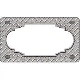 Grey White Quatrefoil Center Scallop Metal Novelty License Plate 4" x 2.2" (MLP)