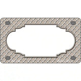 Tan White Quatrefoil Center Scallop Metal Novelty License Plate 4" x 2.2" (MLP)