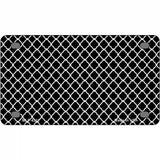 Black White Quatrefoil Metal Novelty License Plate 4" x 2.2" (MLP)