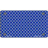 Blue White Quatrefoil Metal Novelty License Plate 4" x 2.2" (MLP)