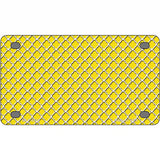 Yellow White Quatrefoil Metal Novelty License Plate 4" x 2.2" (MLP)