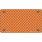 Orange White Quatrefoil Metal Novelty License Plate 4" x 2.2" (MLP)