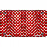 Red White Quatrefoil Metal Novelty License Plate 4" x 2.2" (MLP)