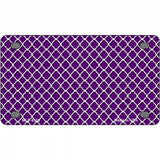 Purple White Quatrefoil Metal Novelty License Plate 4" x 2.2" (MLP)
