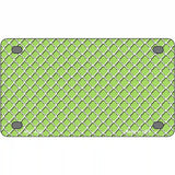 Lime Green White Quatrefoil Metal Novelty License Plate 4" x 2.2" (MLP)
