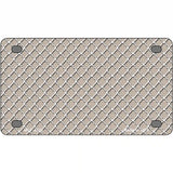 Tan White Quatrefoil Metal Novelty License Plate 4" x 2.2" (MLP)