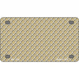 Gold White Quatrefoil Metal Novelty License Plate 4" x 2.2" (MLP)
