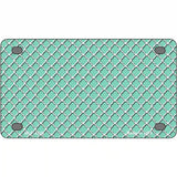 Mint White Quatrefoil Metal Novelty License Plate 4" x 2.2" (MLP)