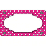 Scallop Pink White Polka Dot Metal Novelty License Plate 4" x 2.2" (MLP)