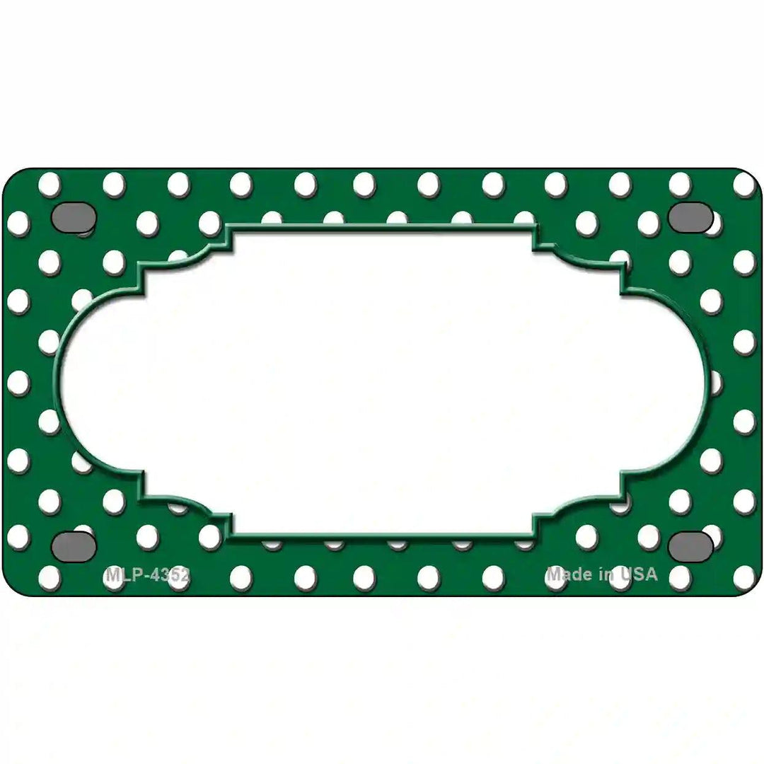 Scallop Green White Polka Dot Metal Novelty License Plate 4" x 2.2" (MLP)