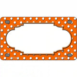 Scallop Orange White Polka Dot Metal Novelty License Plate 4" x 2.2" (MLP)