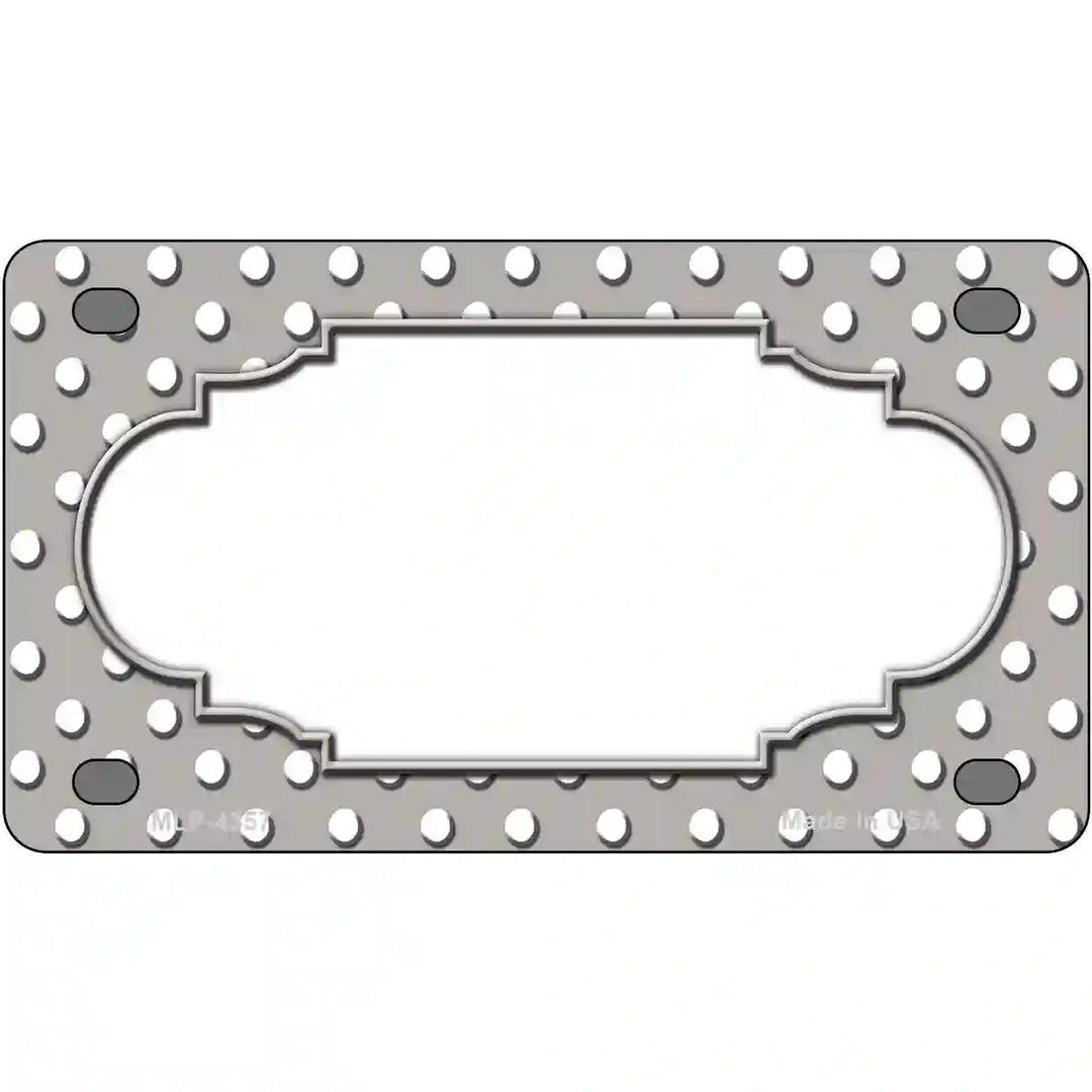 Scallop Grey White Polka Dot Metal Novelty License Plate 4" x 2.2" (MLP)