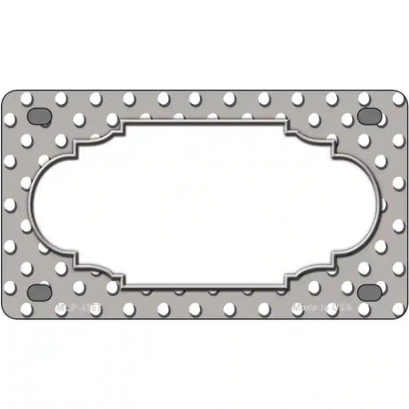 Scallop Grey White Polka Dot Metal Novelty License Plate 4" x 2.2" (MLP)