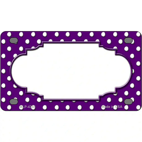 Scallop Purple White Polka Dot Metal Novelty License Plate 4" x 2.2" (MLP)