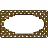 Scallop Brown White Polka Dot Metal Novelty License Plate 4" x 2.2" (MLP)