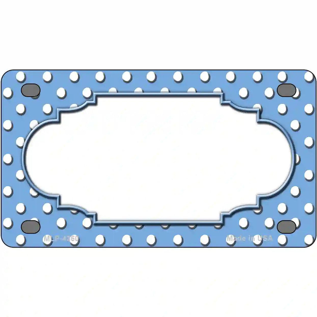 Light Blue White Polka Dot Metal Novelty License Plate LP-4360 4" x 2.2" (MLP)