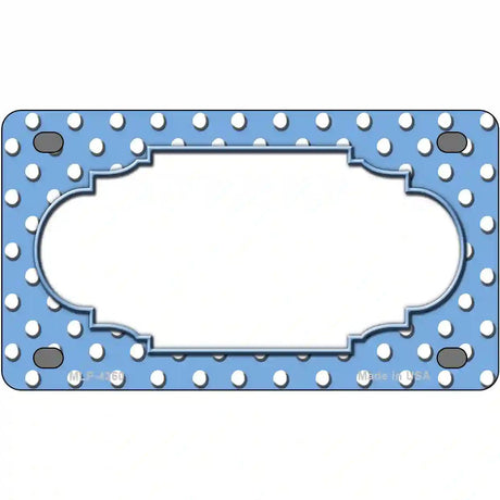 Light Blue White Polka Dot Metal Novelty License Plate LP-4360 4" x 2.2" (MLP)