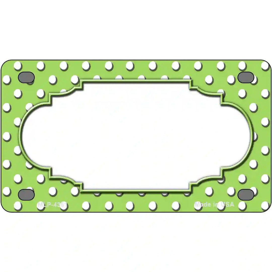 Scallop Lime Green White Polka Dot Metal Novelty License Plate 4" x 2.2" (MLP)