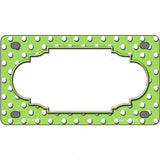 Scallop Lime Green White Polka Dot Metal Novelty License Plate 4" x 2.2" (MLP)