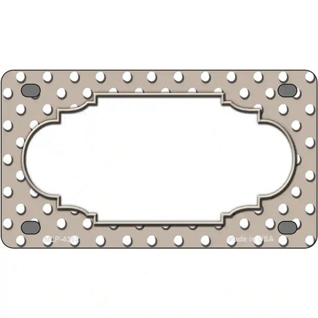 Scallop Tan White Polka Dot Metal Novelty License Plate 4" x 2.2" (MLP)