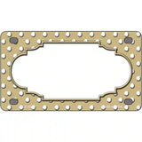 Scallop Gold White Polka Dot Metal Novelty License Plate 4" x 2.2" (MLP)