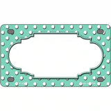 Scallop Mint White Polka Dot Metal Novelty License Plate 4" x 2.2" (MLP)