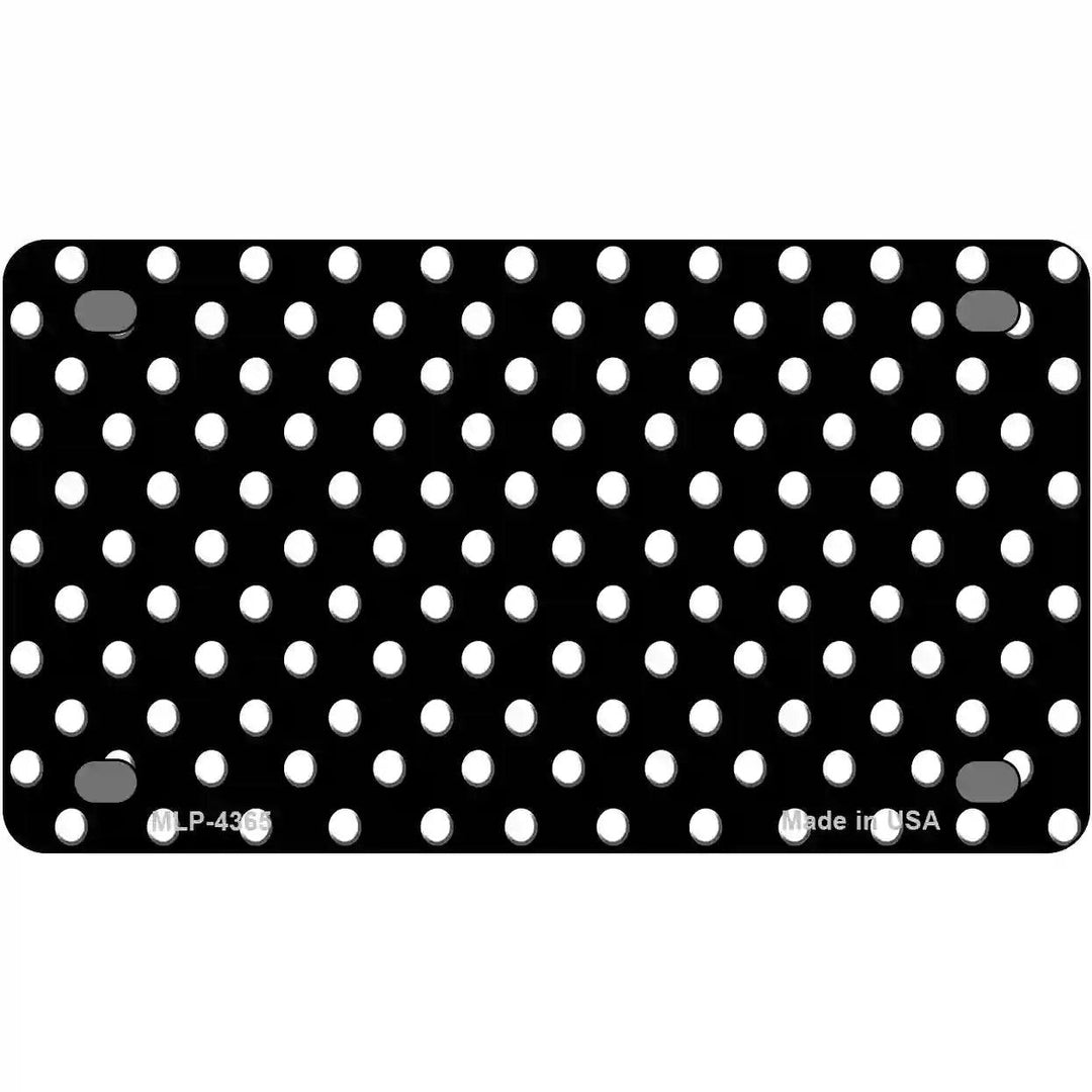 Black White Polka Dot Metal Novelty License Plate LP-4365 4" x 2.2" (MLP)
