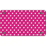 Pink White Polka Dot Metal Novelty License Plate 4" x 2.2" (MLP)
