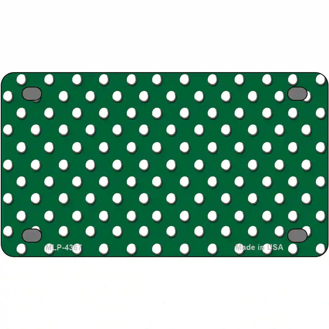 Green White Polka Dot Metal Novelty License Plate LP-4367 4" x 2.2" (MLP)