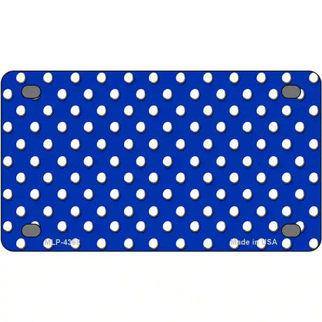 Blue White Polka Dot Metal Novelty License Plate LP-4368 4" x 2.2" (MLP)