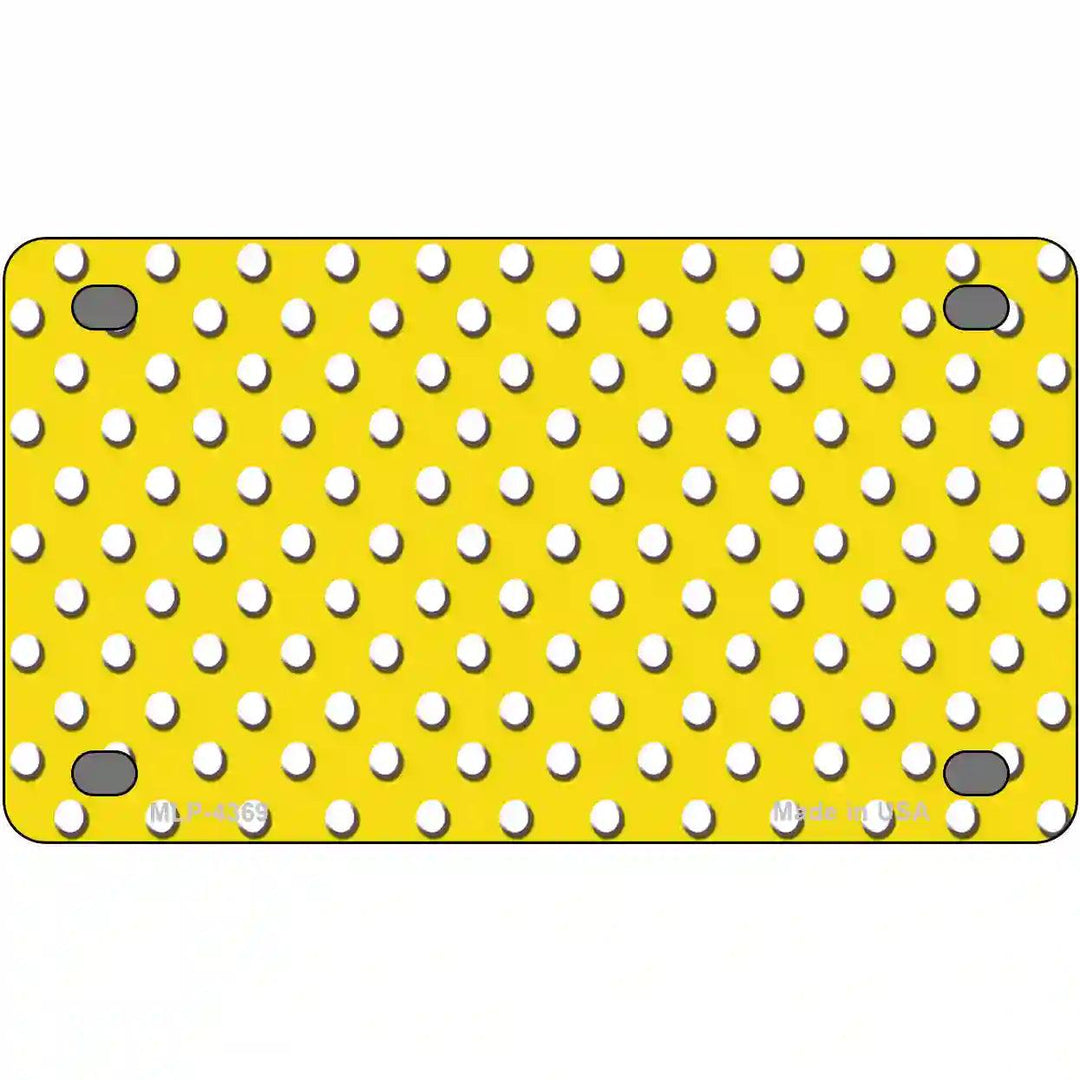Yellow White Polka Dot Metal Novelty License Plate LP-4369 4" x 2.2" (MLP)