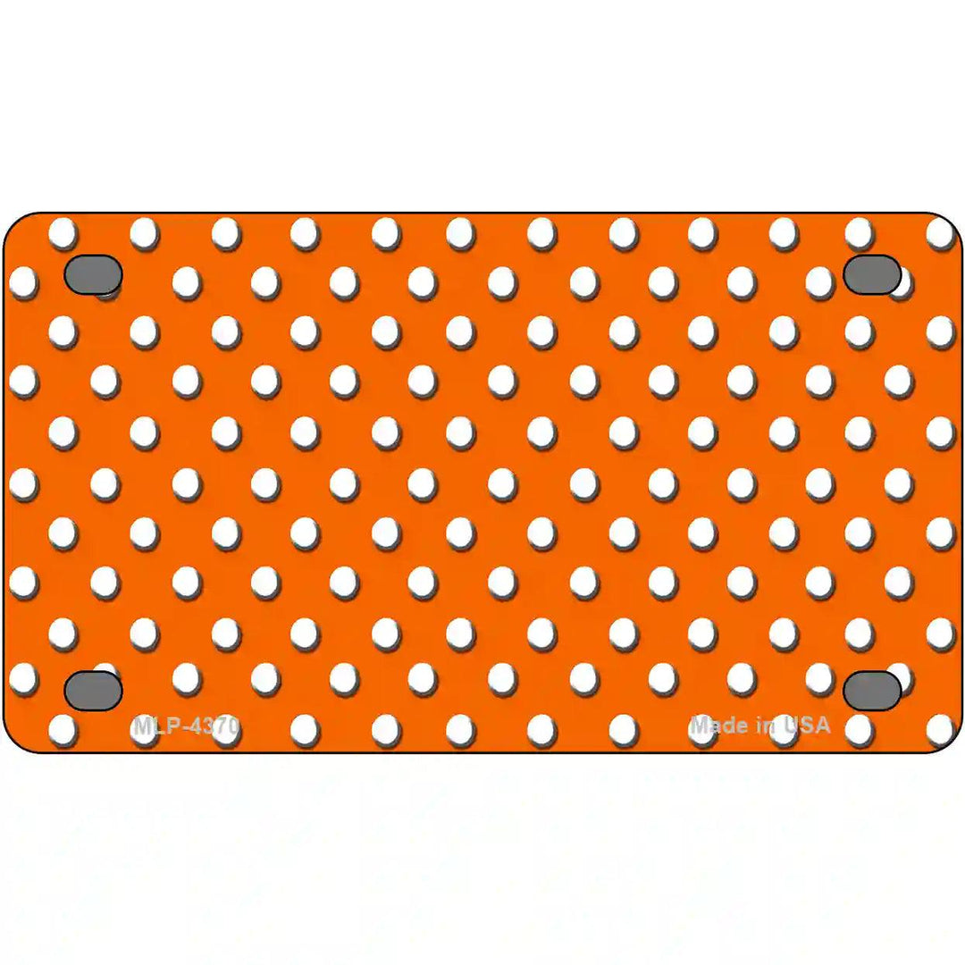 Orange White Polka Dot Metal Novelty License Plate LP-4370 4" x 2.2" (MLP)