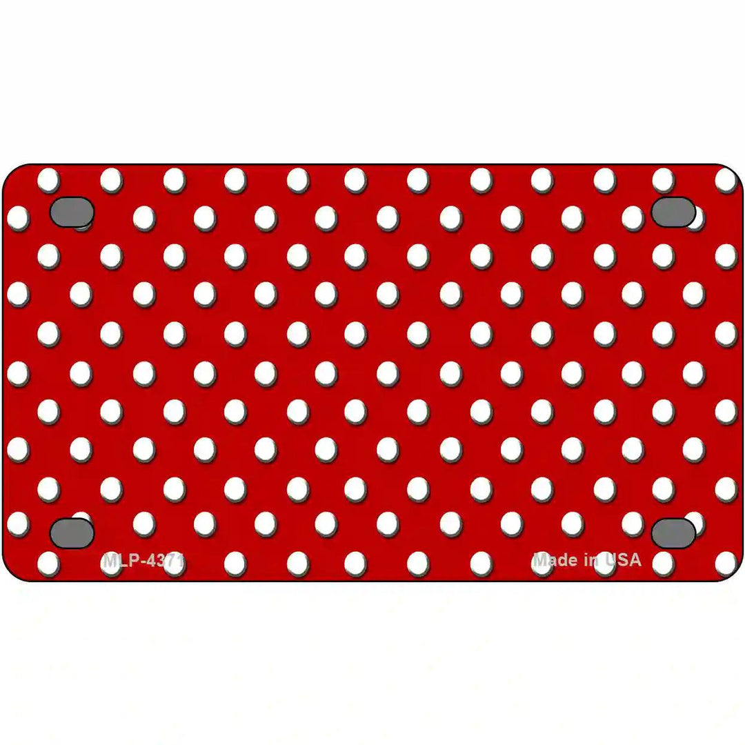 Red White Polka Dot Metal Novelty License Plate LP-4371 4" x 2.2" (MLP)