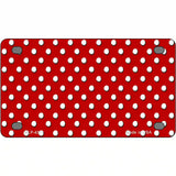 Red White Polka Dot Metal Novelty License Plate LP-4371 4" x 2.2" (MLP)