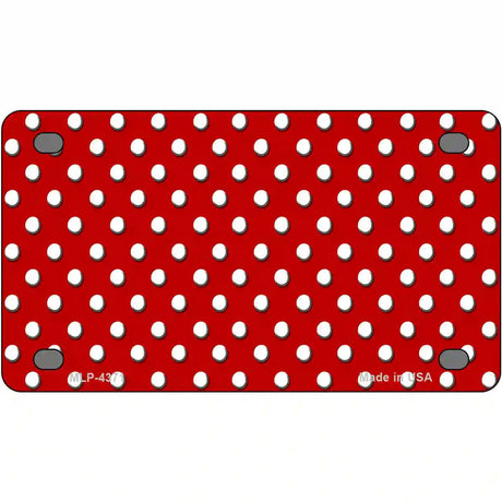 Red White Polka Dot Metal Novelty License Plate LP-4371 4" x 2.2" (MLP)
