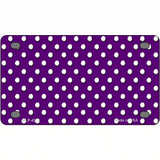Purple White Polka Dot Metal Novelty License Plate LP-4373 4" x 2.2" (MLP)