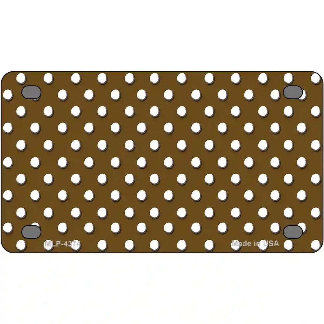 Brown White Polka Dot Metal Novelty License Plate LP-4374 4" x 2.2" (MLP)