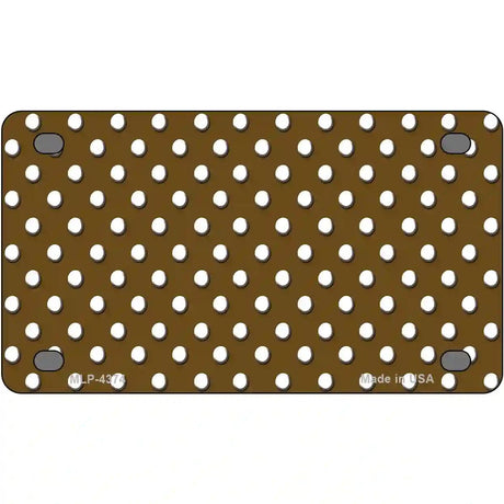 Brown White Polka Dot Metal Novelty License Plate LP-4374 4" x 2.2" (MLP)
